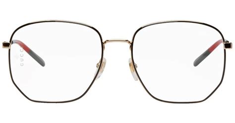 gucci gold octagonal glasses|gucci gold frame eyeglasses.